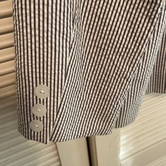 PENDLETON Grey Striped Seersucker Blazer Jacket - Picture 6 of 9